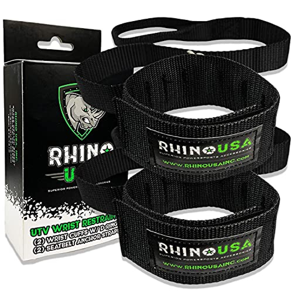Rhino USA Off-Road Universal Wrist Restraints - Adjustable UTV Wrist Restraints for Off-Road Safety and Roll Over Protection - Compatible with RZR, Can Am, Maverick, Talon, Teryx, UTV Accessories