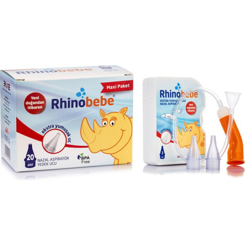 Rhinobebe Maxi Nazal Burun Aspiratörü Yedek Ucu ( 1 Kutu )+Aspiratör SKT 07/2028 - 0 - 3 Yaş Burun Aspiratörü Fiyatı