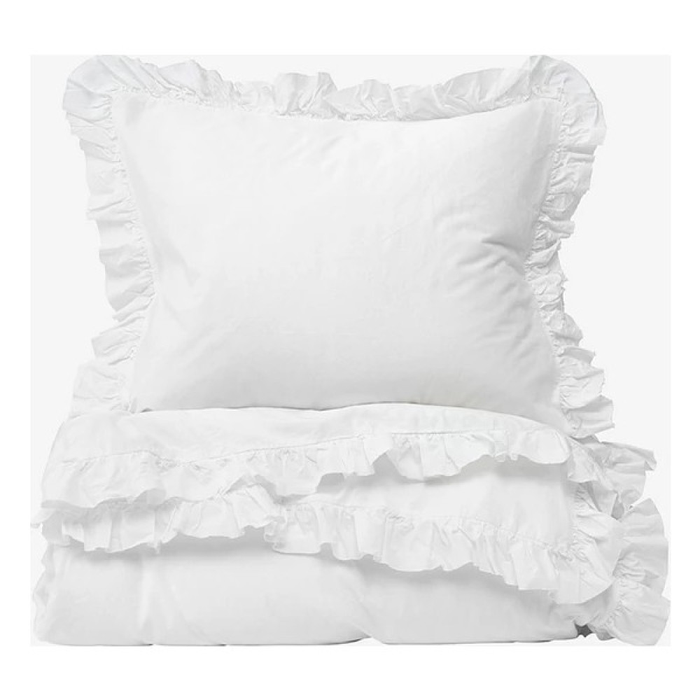 Ricco Lifes Vintage Fırfırlı %100 Pamuk Nevresim Seti - 200 x 220 cm - Beyaz Nevresim Takımı Fiyatı