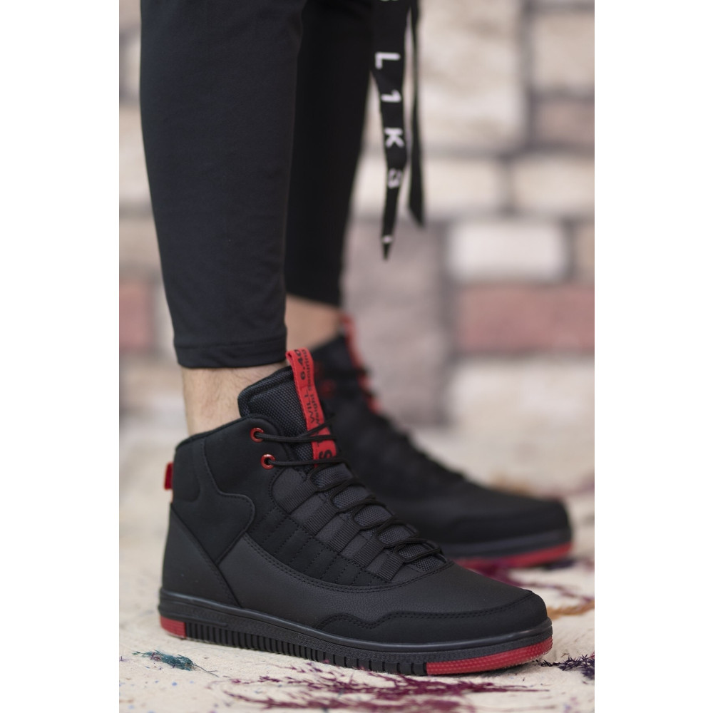 Riccon Siyah Kırmızı Erkek Sneaker Bot 00122262 45 Beden Kadın Botları Fiyatı