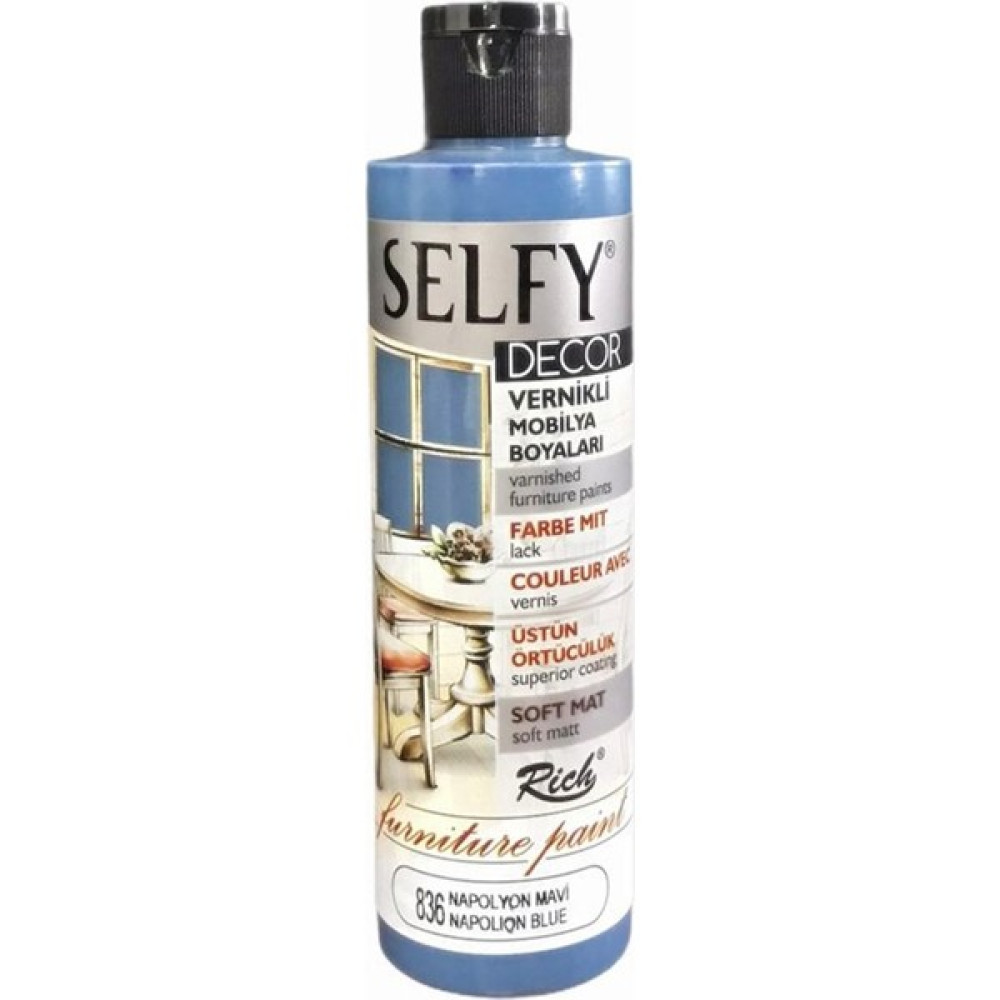 Rich Selfy Decor Vernikli Mobilya Boyası 240 cc 836 Napolyon Mavi Oto Boyaları Fiyatı