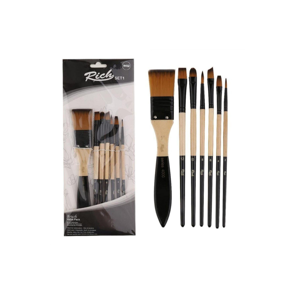 Rich Set1 Profesyonel Karma Fırça Seti 7li - Set 1 Resim Fırçası Yardımcı Malzeme Fiyatı