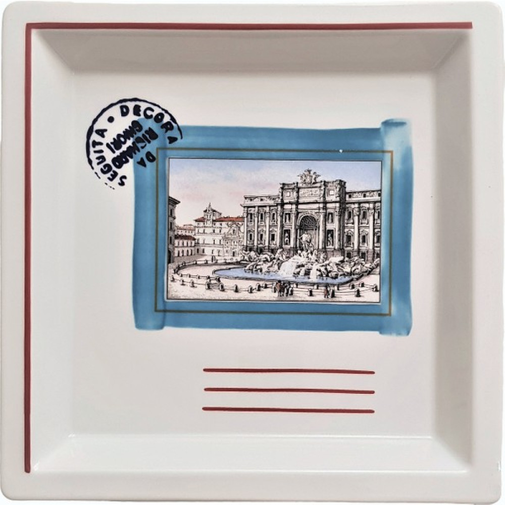 Richard Ginori 1735 Vide Poche - Fontana Di Trevi Aşk Çeşmesi Figürlü Kare Tabak 28 x28 cm - 28 x 28 cm Oto Boyaları Fiyatı