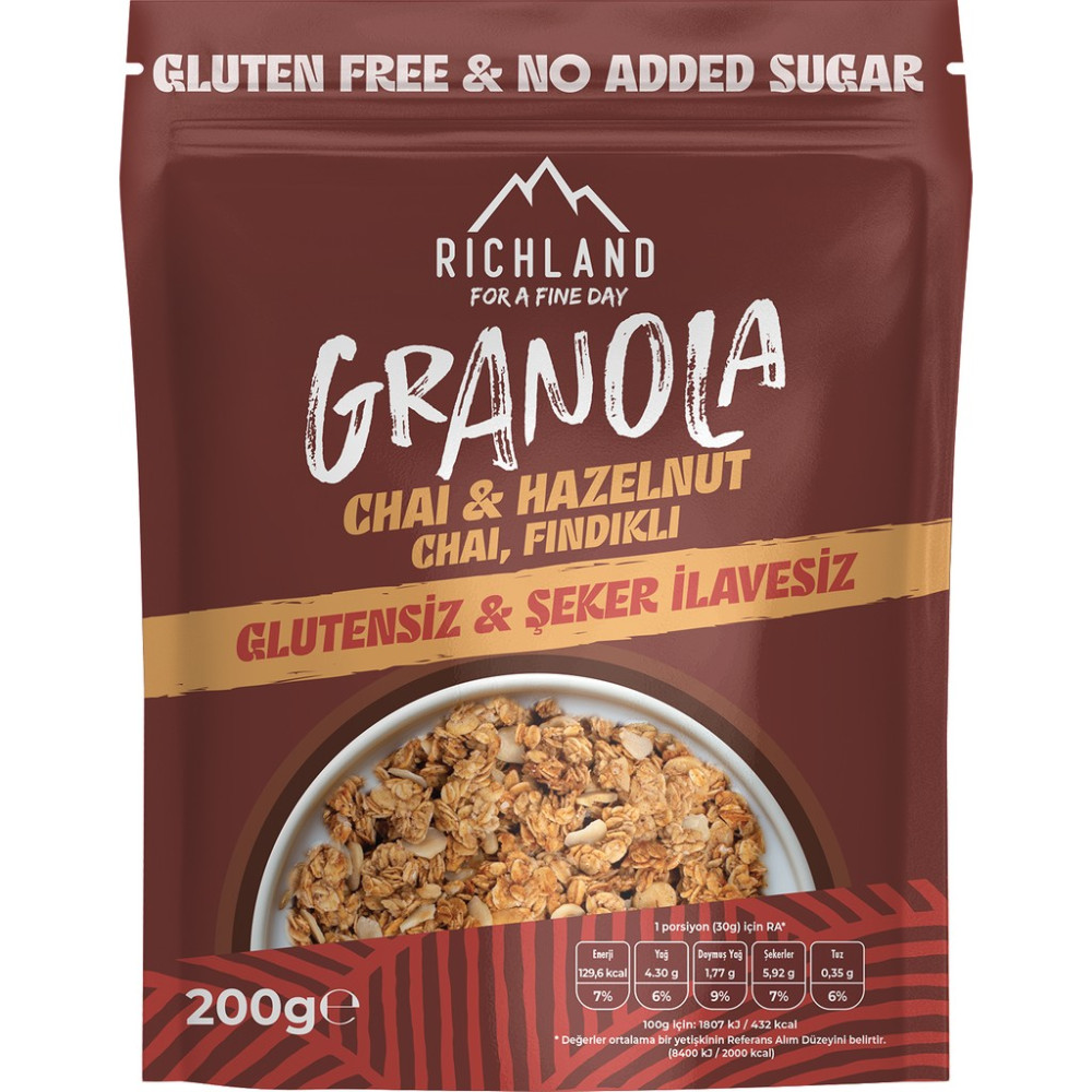 Richland Chai Fındıklı Granola 200 G - 200 gr Kahvaltılık Gevrek Fiyatı