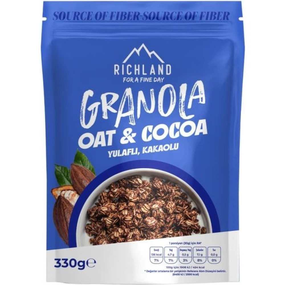 Richland Granola Yulaflı ve Kakaolu 330 gr Kahvaltılık Gevrek Fiyatı