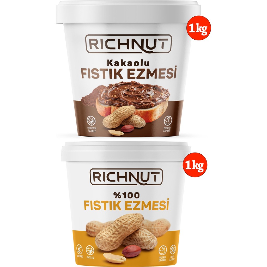 Richnut 1 kg Kakaolu, 1 kg Sade Fıstık Ezmesi (Toplam 2 Kg) - 2 kg SSD / Solid State Drive Fiyatı