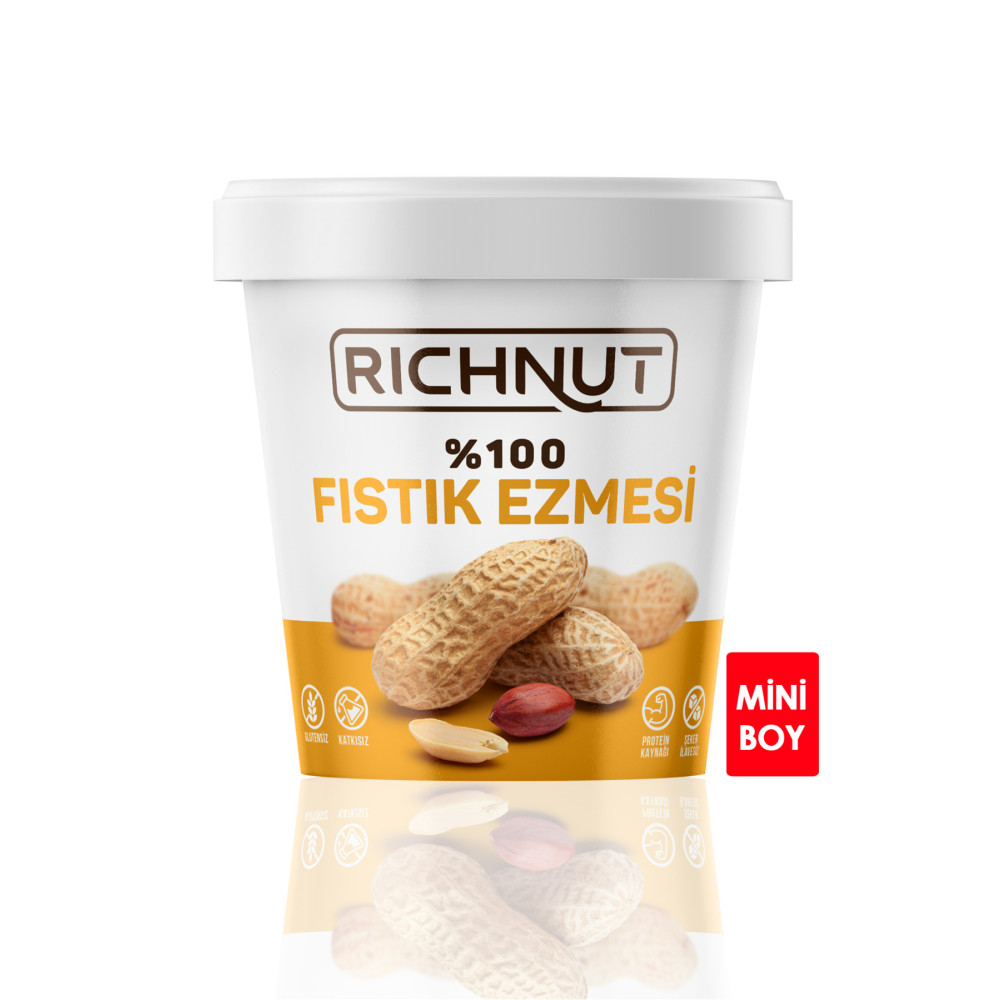 RİCHNUT %100 Sade Şekersiz Fıstık Ezmesi 180 gr (Mini Boy) Sürülebilir Fiyatı
