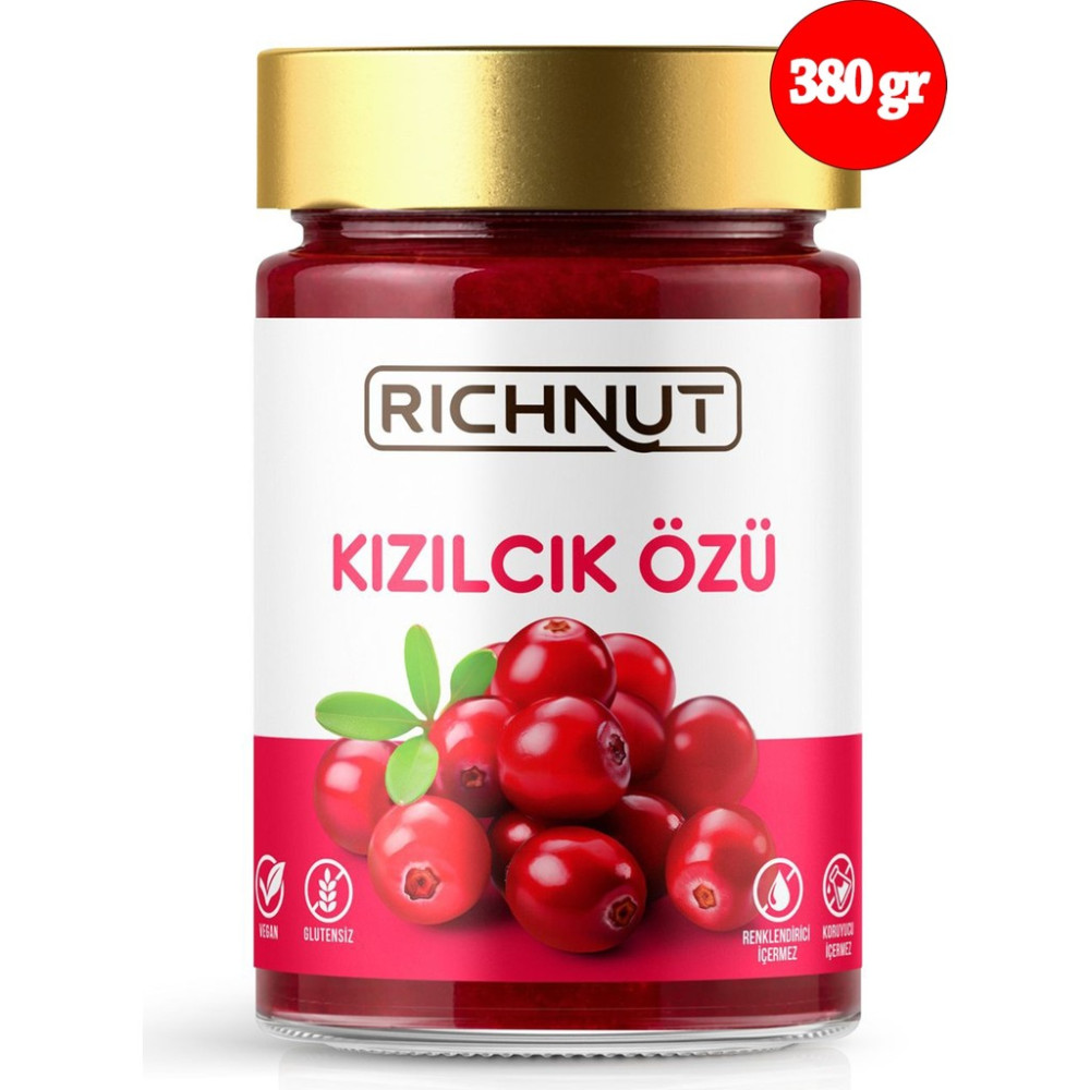 Richnut Kızılcık Özü 380 gr Katkı Koruyucu Renklendirici İçermez Doğal Lezzet Tahin Pekmez ve Helva Fiyatı