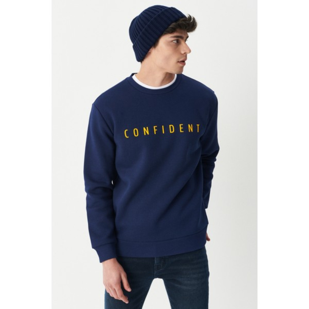 Riders By Lee Loose Fit Bisiklet Yaka Şardonlu Lacivert Sweatshirt Erkek Sweatshirt Fiyatı