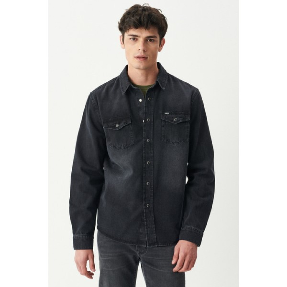 Riders By Lee Regular Fit %100 Pamuk Antrasit Jean Kot Gömlek Erkek Gömlek Fiyatı