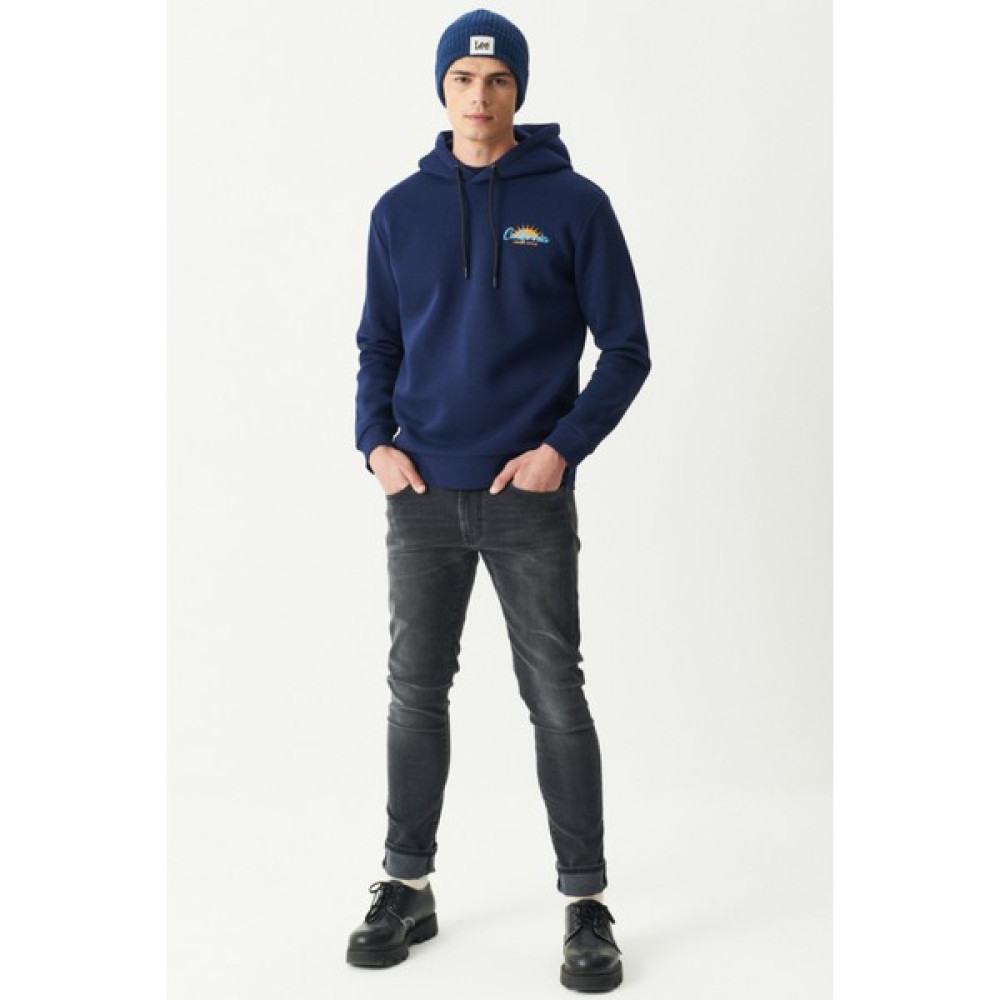 Riders By Lee Regular Fit Kapüşonlu Şardonlu Lacivert Sweatshirt Erkek Sweatshirt Fiyatı