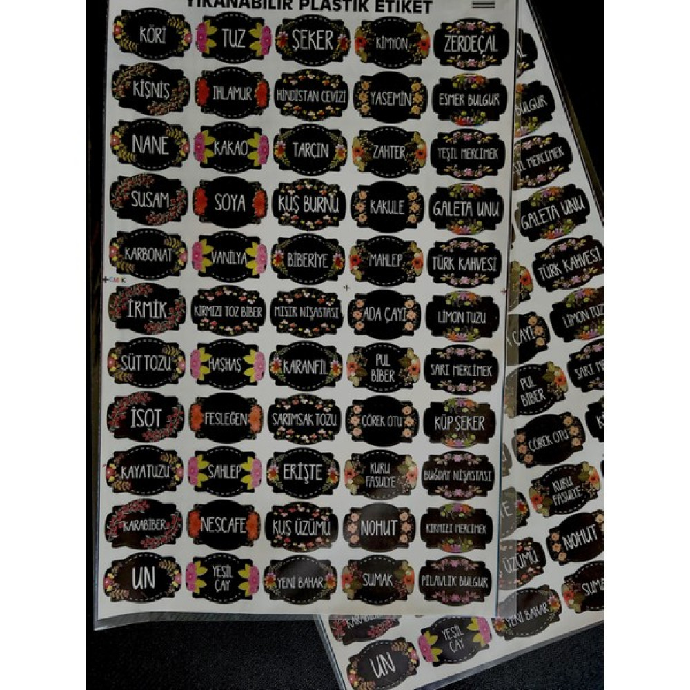 Righton 55 Adet Yırtılmaz - Yıkanabilir - Baharat - Bakliyat - Sticker Baharat Setleri & Baharatlıklar Fiyatı