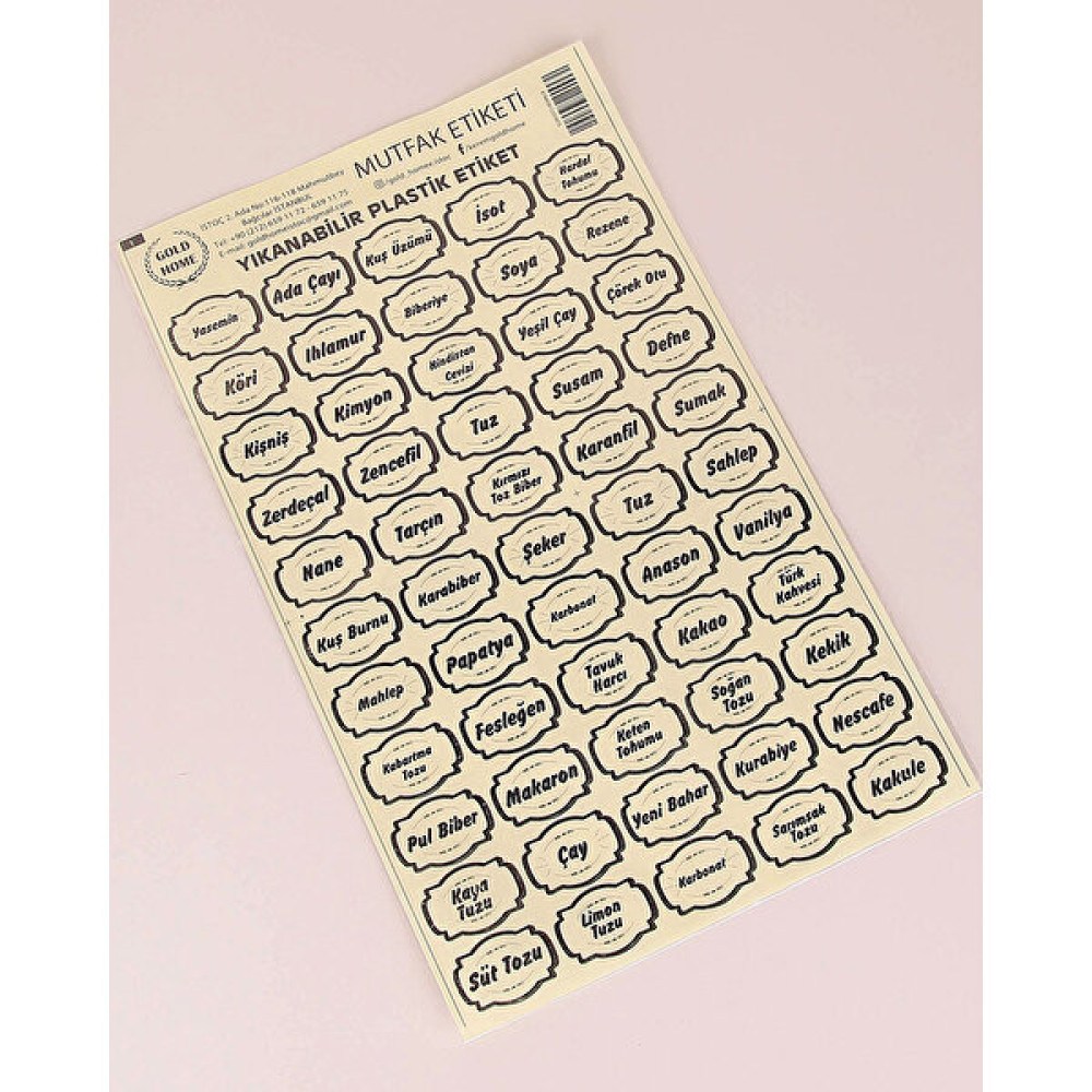Righton Baharatlık Baharat Kavanoz Sticker 55 Adet Baharat Setleri & Baharatlıklar Fiyatı
