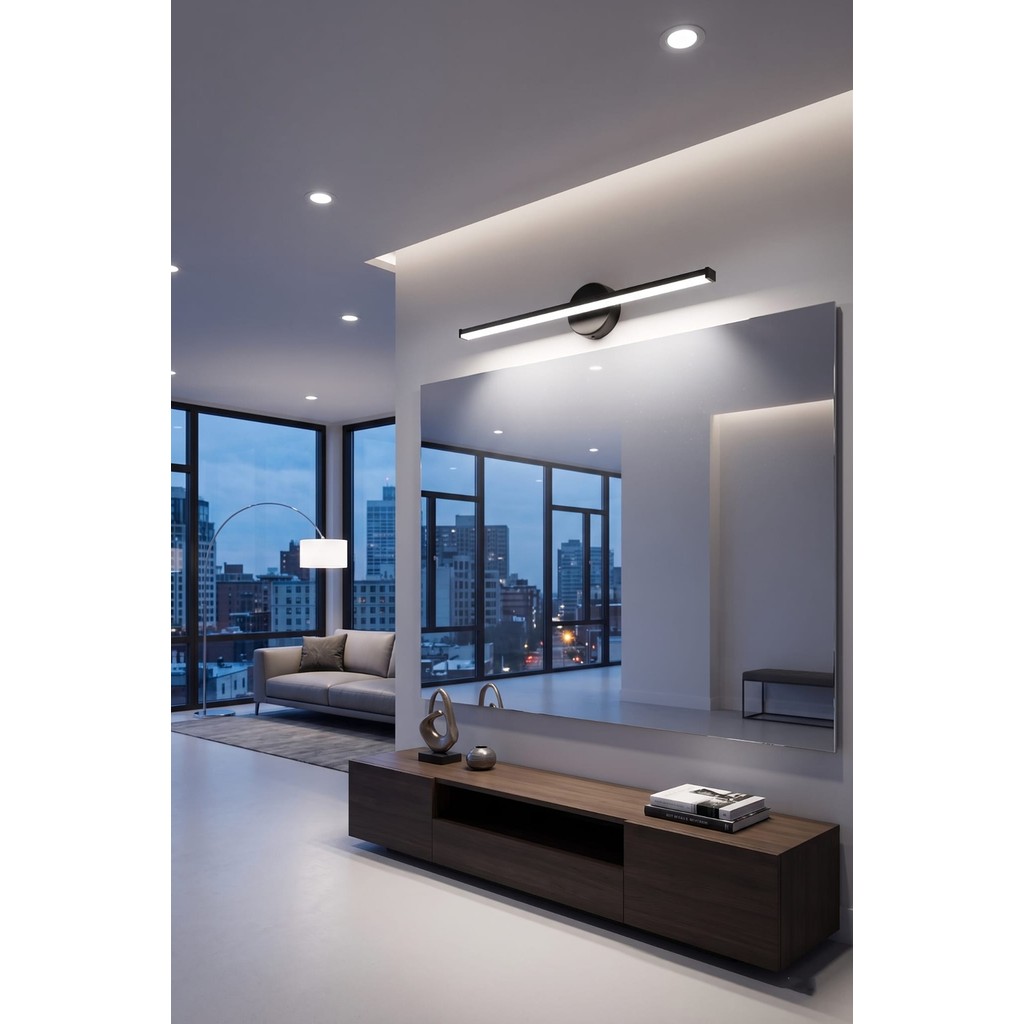 Rika Lighting Şarjlı Banyo Ayna Tablo Apliği LED Flüt Aplik Animasyon Kumandalı Typ-C Şarjlı - 6500K - Beyaz Kanvas Tablo Fiyatı
