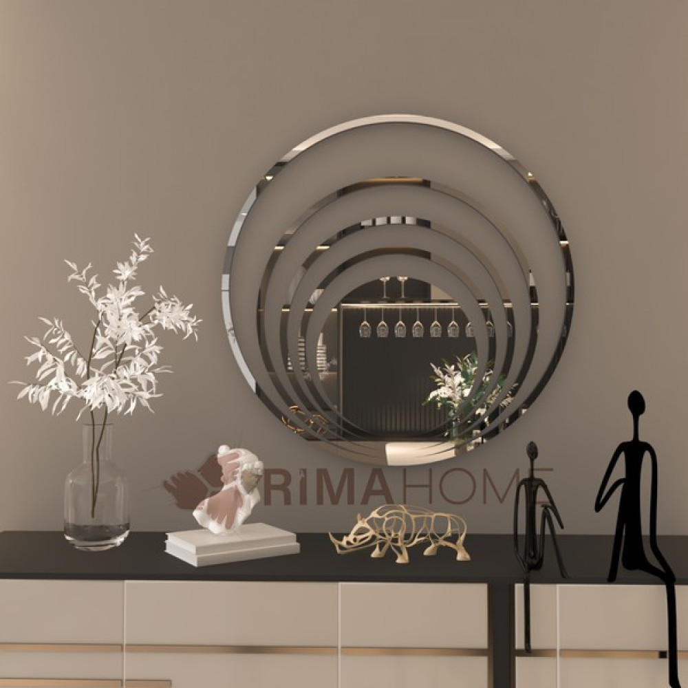 Rima Home Dekoratif Ayna Dresuar Üzeri Ayna Metal Çerçeve Ayna 75 cm Çerçeveli Ayna - Gümüş Ayna Fiyatı