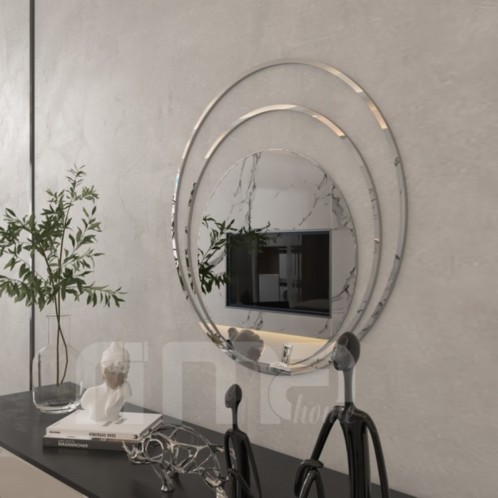 Rima Home Yuvarlak Kaplama Metal Çerçeve Ayna - Gümüş Ayna Fiyatı