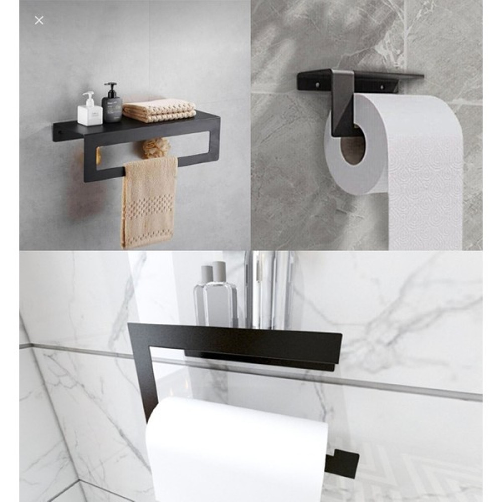 Rimed technology Modern Metal 3'lü Set Raflı Banyo Havlu Askılığı-Rolu Havlu Askılığı -Tuvalet Kağıtlığı Banyo Aksesuarları Fiyatı