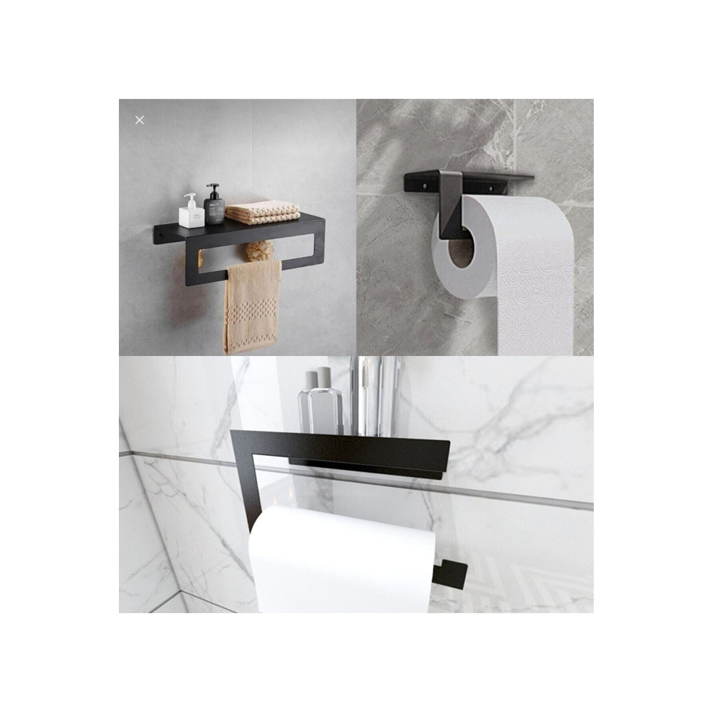 RimedaMetal Modern Metal 3lü Set Raflı Banyo Havlu Askılığı-rolu Havlu Askılığı -tuvalet Kağıtlığı Banyo Askılık Fiyatı