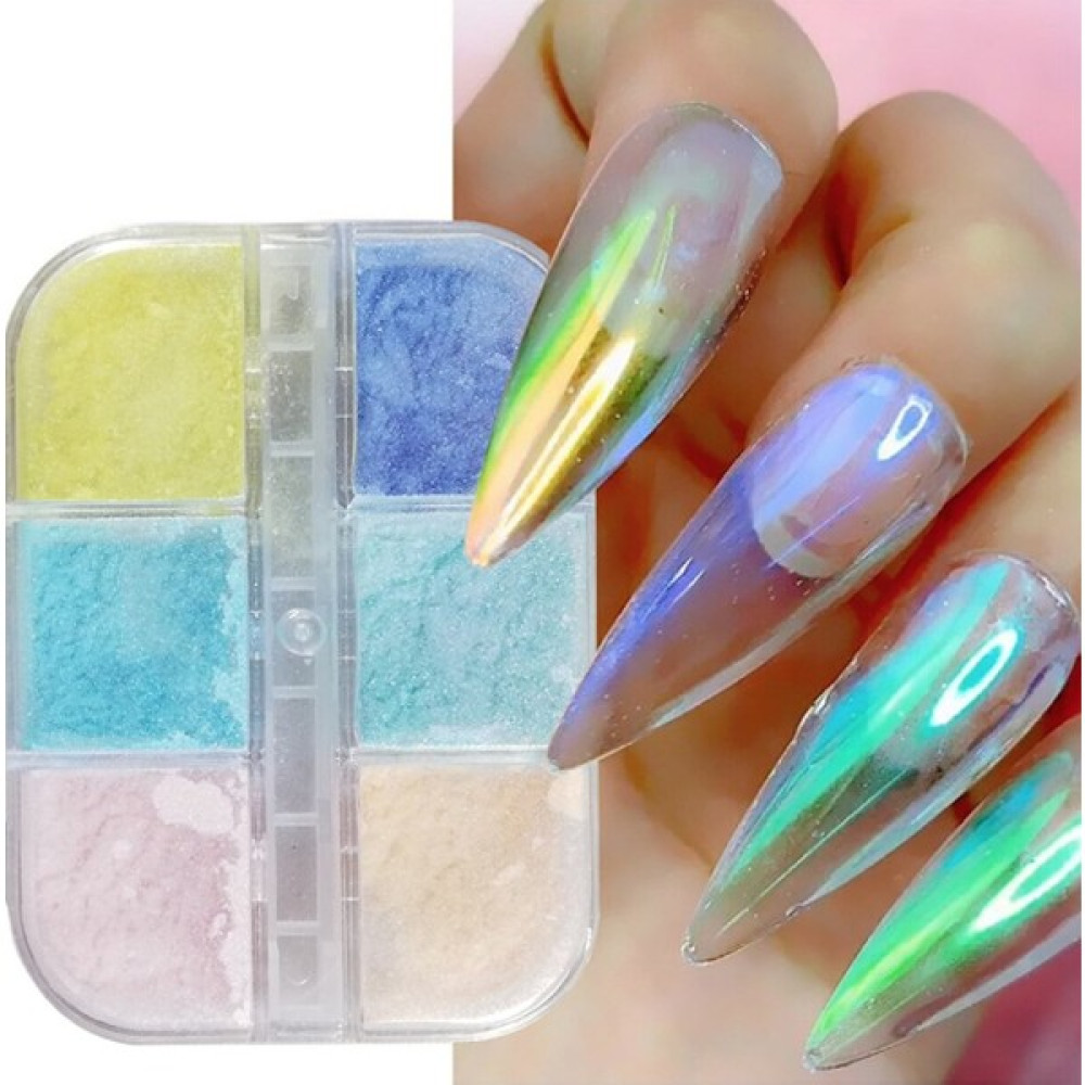 Rimella İnci Tozu Protez Tırnak Nail Art Ayna Toz 6 Bölmeli Holografik Tırnak Bakımı Fiyatı
