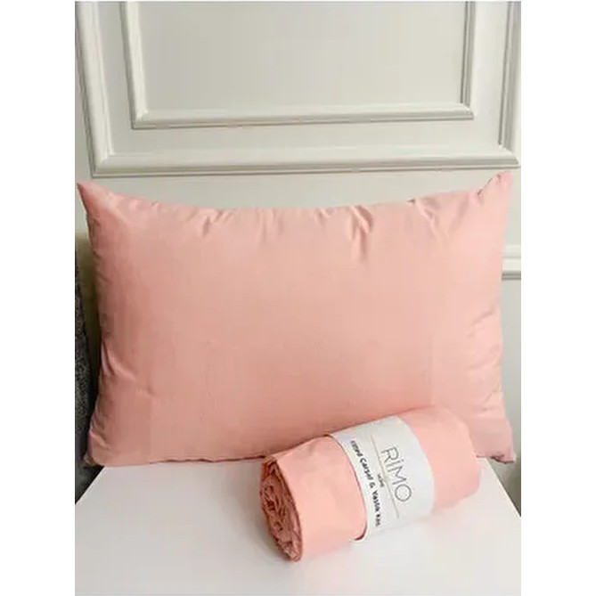 Rimo Home RIMO Tek Kişilik Ranforce Lastikli Çarşaf Seti 100 x 200 cm Pamuklu Pudra Renk Düz Desenli + 1 Yastık Kılıfı 50 x 70 Diğer Fiyatı