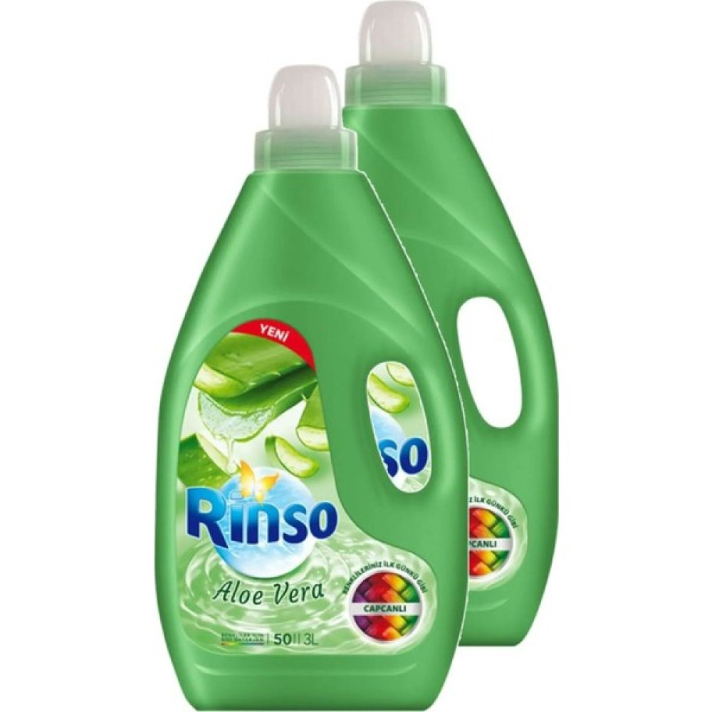 Rinso Aloe Vera Renkliler İçin Sıvı Çamaşır Deterjanı 3000 ml İkili Set Çamaşır Deterjanı Fiyatı