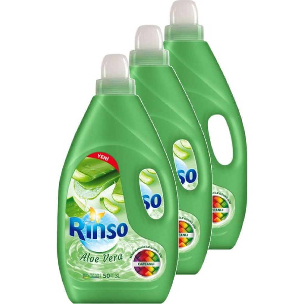 Rinso Aloe Vera Renkliler İçin Sıvı Çamaşır Deterjanı 3000 ml Üçlü Set Çamaşır Deterjanı Fiyatı