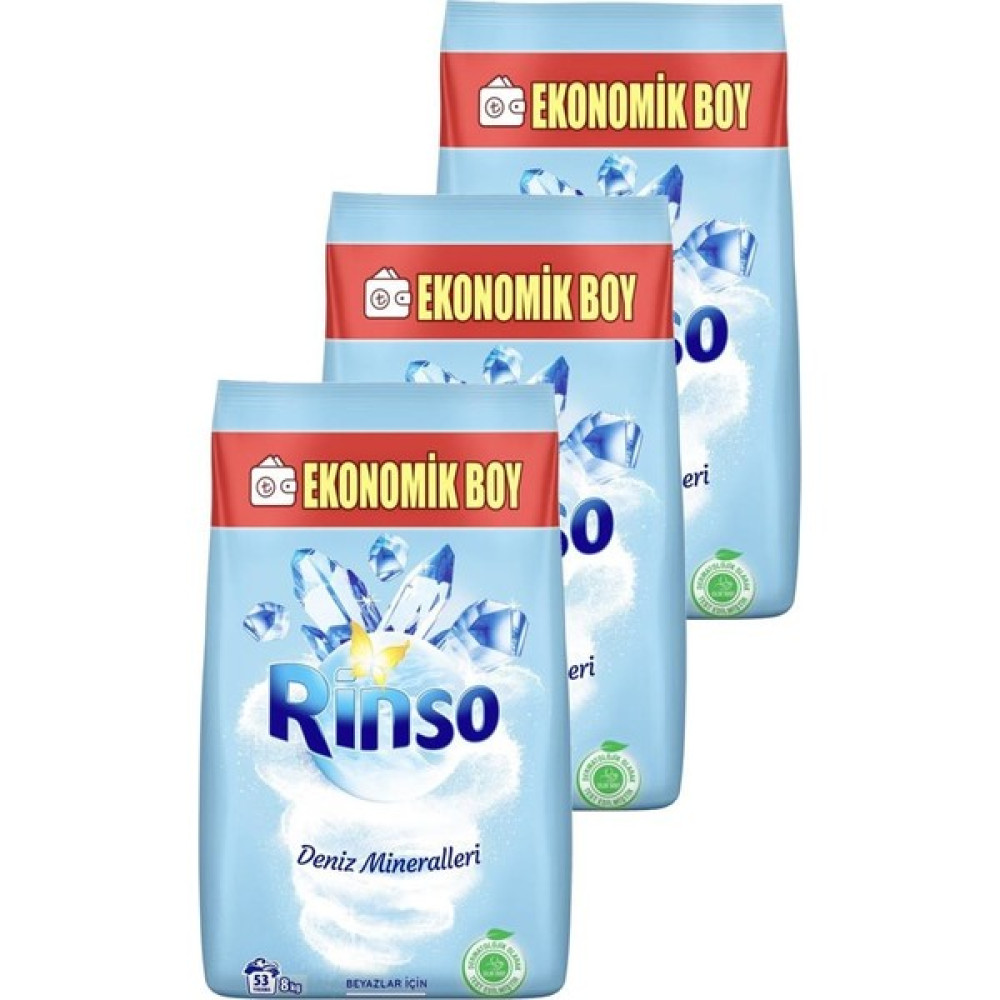 Rinso Deniz Mineralleri Beyazlar Için Toz Çamaşır Deterjanı 8 kg x 3'lü - 24 kg Çamaşır Deterjanı Fiyatı