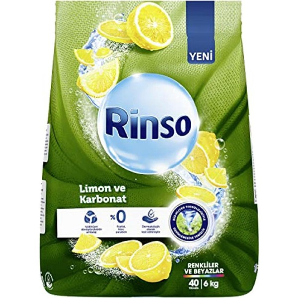 Rinso Limon ve Karbonat Özlü Renkliler & Beyazlar İçin Toz Çamaşır Deterjan 6 kg Çamaşır Deterjanı Fiyatı
