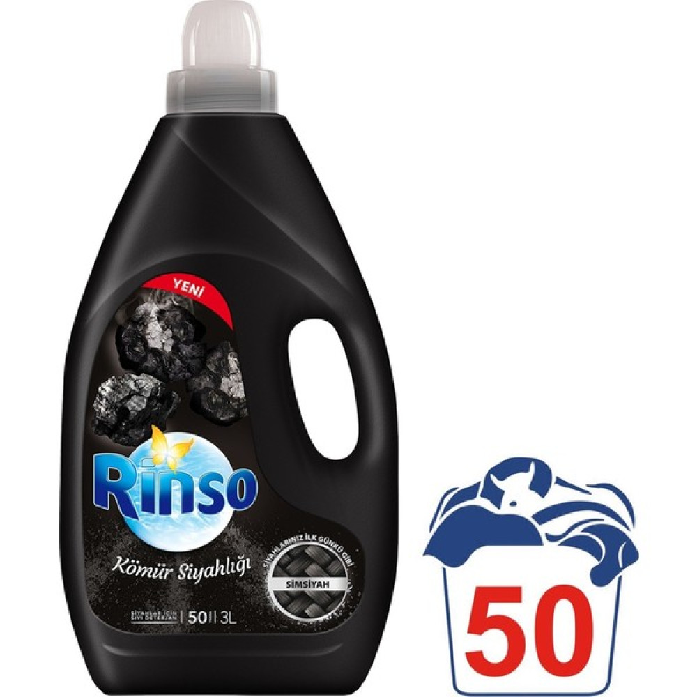 Rinso Sıvı Çamaşır Deterjanı Kömür Siyahlığı 3000 ml - 3 lt Çamaşır Deterjanı Fiyatı
