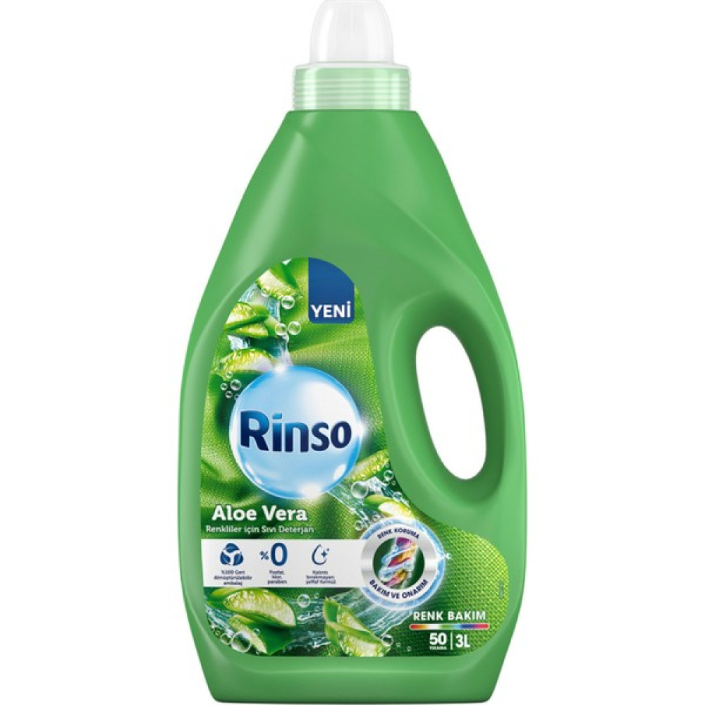 Rinso Sıvı Çamaşır Deterjanı Renkliler Aloe Vera 3 L 50 Yıkama - 3 lt Çamaşır Deterjanı Fiyatı