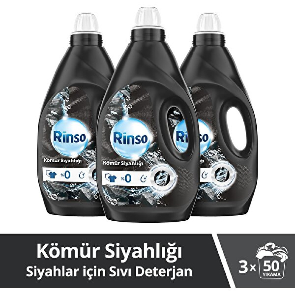 Rinso Sıvı Deterjan Kömür Siyahlığı Siyahlar 3 lt 3 Adet Çamaşır Deterjanı Fiyatı