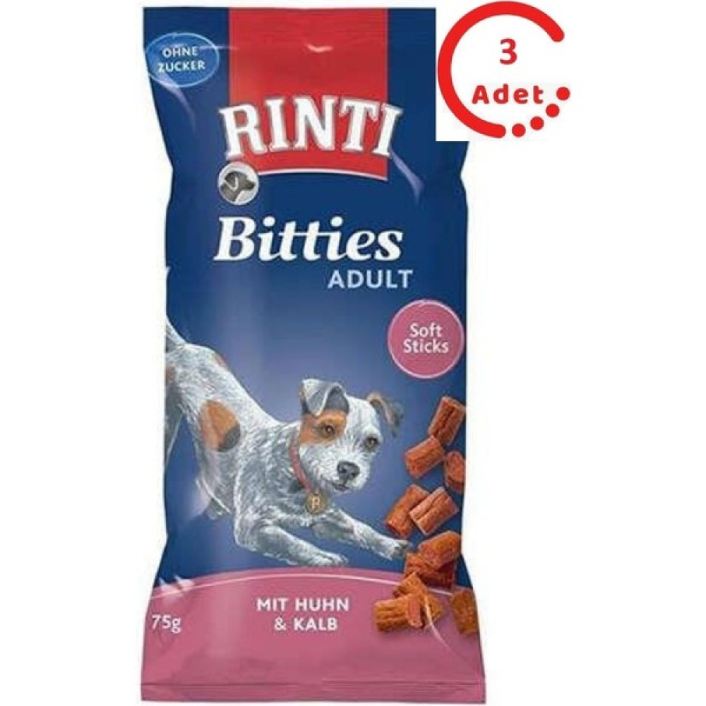 Rinti Bitties Tavuklu ve Dana Etli Köpek Ödülü 75 gr x 3 Adet Evcil Hayvan Ürünleri Fiyatı