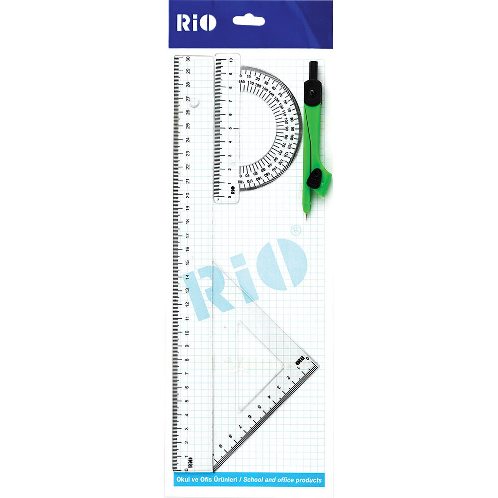 Rio Poşetli Çizim Seti (30cm Cetvelli) Ölçü & Çizim Malzemeleri Fiyatı