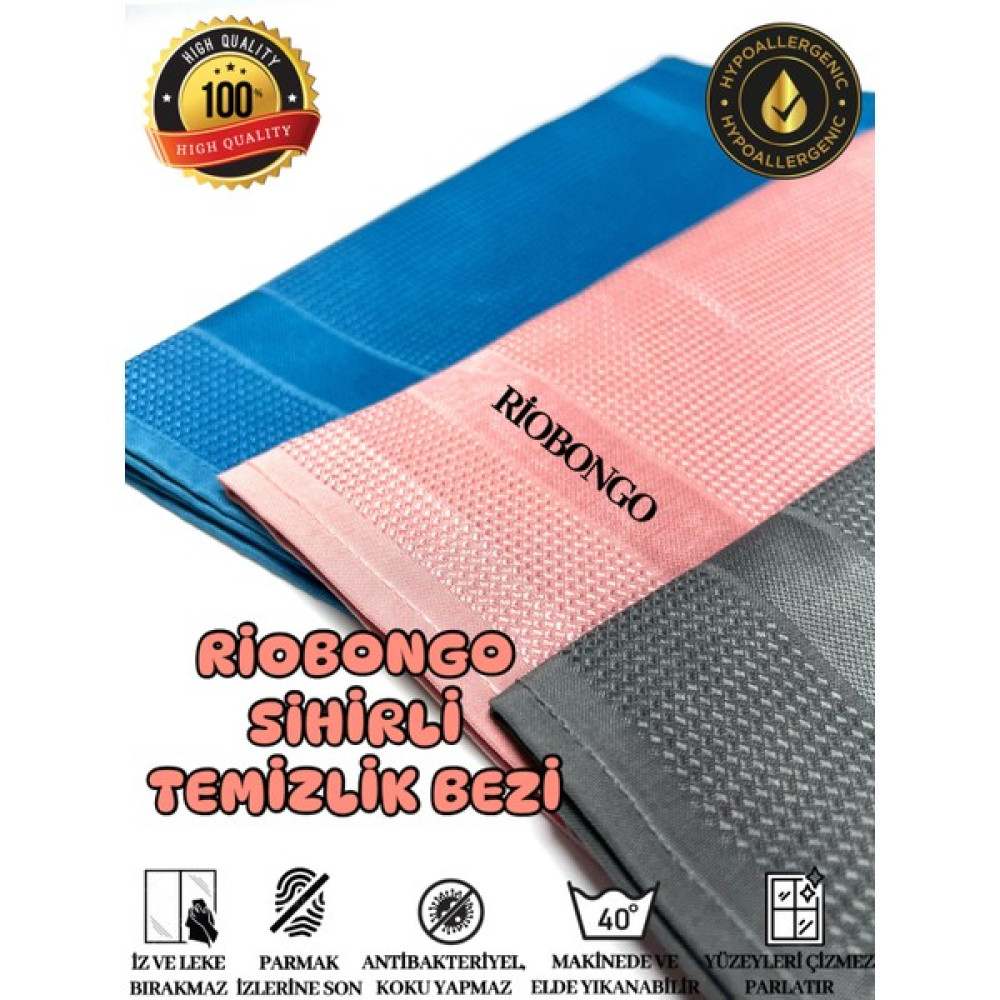 Riobongo | Cam Bezi | Araba Bezi | Oto Bezi | Temizlik Bezi | Mikrofiber Bez | 40X60CM | 3 Adet Oto Bakım Bezleri Fiyatı
