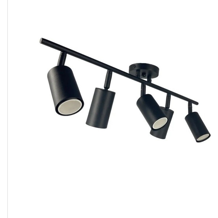 Riolight LED Spot,led Avize Siyah Metal Gövde 5XGU10 Duylu Gün ışığı 360 Derece Hareketli Başlık Spot - 5 Avize Fiyatı