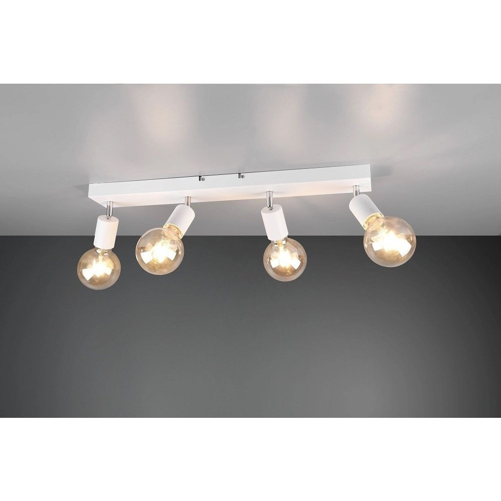 Riolight Modern Beyaz 4XE27 Mafsallı Hareketli Başlık(Glop Ampul Hariç) Metal Spot Avize - 4 Avize Fiyatı