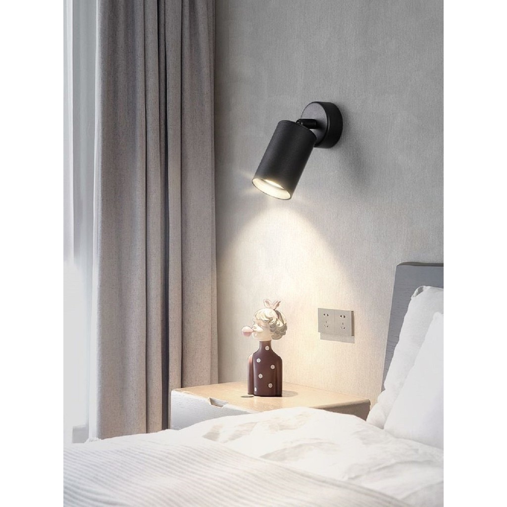 Riolight Modern Mafsallı Hareketli Başlık Siyah Yatak Başı Spot LED Aplik (Ampul Dahil) Aplikler Fiyatı