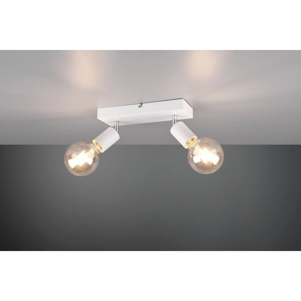Riolight Modern1 Beyaz1 2XE27 Mafsallı Hareketli1 Başlık(Glop Ampul Hariç) Metal Spot Avize - 2 - Beyaz Avize Fiyatı