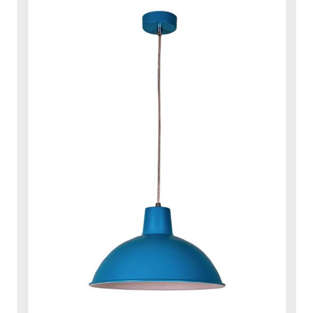 Riolight modern,rustik,vintage mutfak,oda,cafe,oteller için mavi 1xe27 metal sarkıt avize çap:33cm Avize Fiyatı