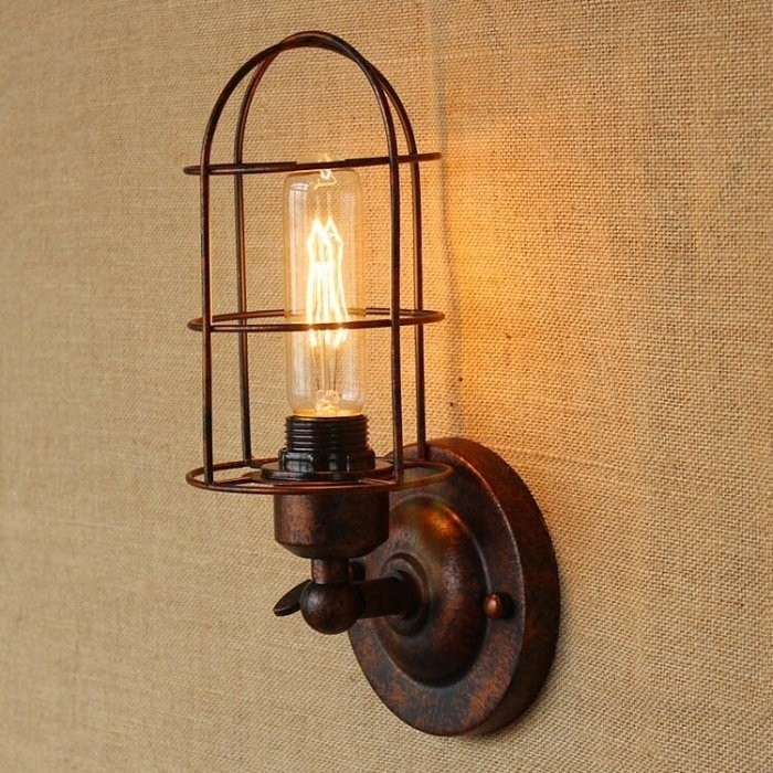 Riolight Retro Bakır Eskitme Mafsallı Kafes Metal Duvar Aplik Aplikler Fiyatı