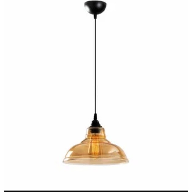 Riolight Retro Tekli Cam Sarkıt Avize Çap: 20CM - Bal Cam - 1 Avize Fiyatı