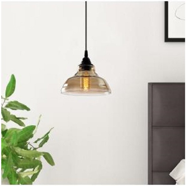 Riolight Retro Tekli Cam Sarkıt Avize Çap: 20CM - Bal Köpüğü - 1 Avize Fiyatı
