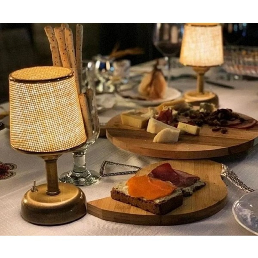 Riolight Retro,rustik,vintage Ledli Pilli Abajur Gece Lambası Not: 1ADET Fiyatıdır - Açık Kahverengi Abajur Fiyatı