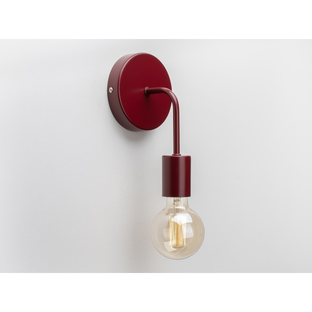 Riolight Vintage,rustik,retro,modern Bordo 1XE27 Duylu Metal Duvar Aplik Aplikler Fiyatı