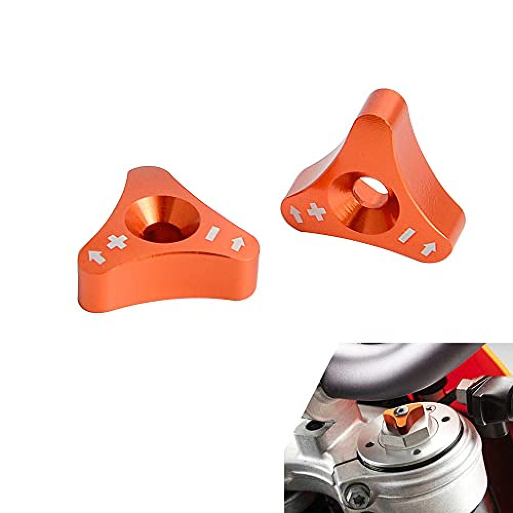 Rippin Moto Front Fork CNC Knob Adjusters | Compatible with all 48mm WP Forks, most KTM & Husqvarna Motorcycles (Orange)