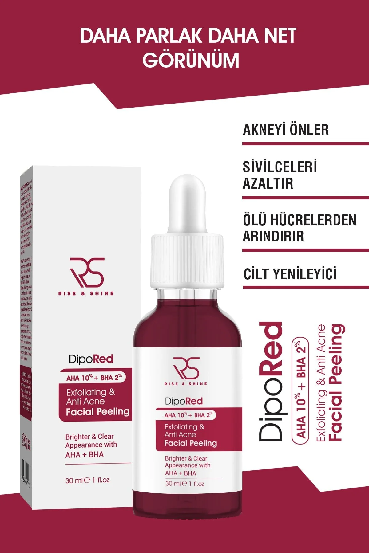 Rise & Shine Exfoliating Facial Red Peeling Serum - 30 Ml" Cilt ve Yüz Bakımı Fiyatı