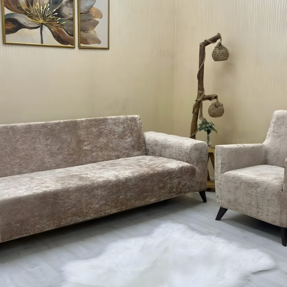 Riseler Home Riselerhome Parlak Kadife 3+3+1+1 Lastikli Kanepe Örtüsü | Lastikli Koltuk Örtüsü | Koltuk Kılıfı Takımı - 180 x 230 cm - Sütlü Kahve Koltuk & Kanepe Örtüsü Fiyatı