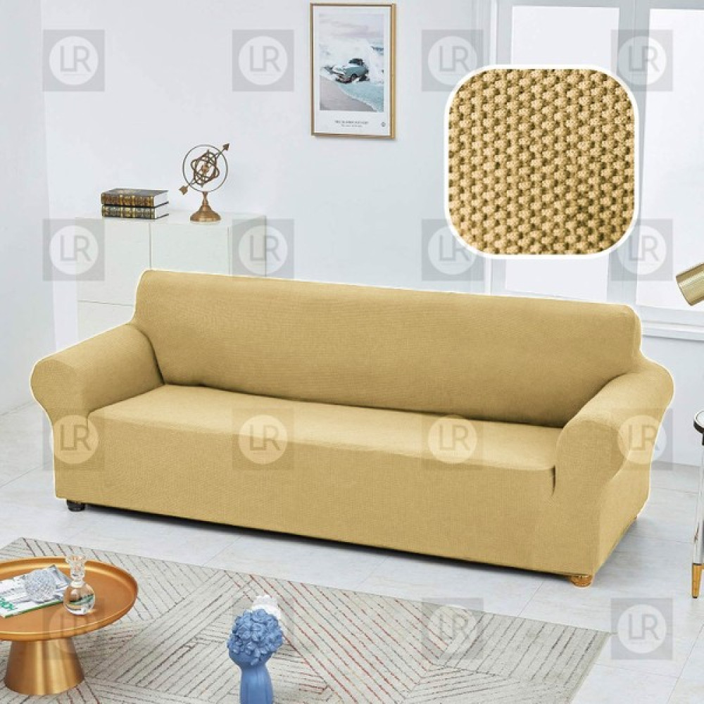 Riselerhome Balpeteği 3 Kişilik Antrasit Lastikli Kanepe Örtüsü | Lastikli Koltuk Örtüsü | Koltuk Kılıfı Balpeteği Koltuk - 180 x 230 cm - Hardal Koltuk & Kanepe Örtüsü Fiyatı