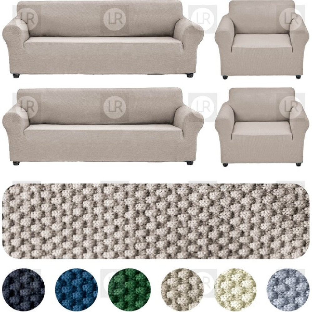 Riselerhome Balpeteği 3+3+1+1 lastikli kanepe örtüsü | lastikli koltuk örtüsü | koltuk kılıfı takımı - Vizon - 180 x 230 cm Koltuk & Kanepe Örtüsü Fiyatı