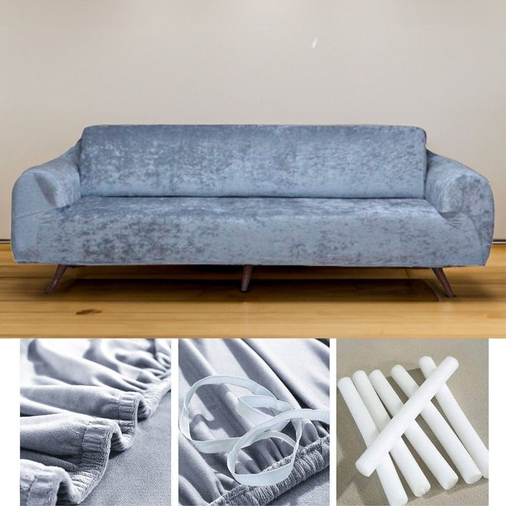 Riselerhome Kadife Tekli Koltuk Örtüsü Lastikli Kanepe Örtüsü | Koltuk Kılıfı Tekli Koltuk Örtüsü - Gri - 180 x 230 cm Tekli Koltuk & Berjer Fiyatı